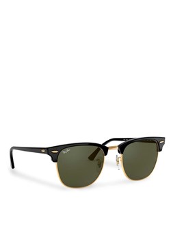 Okulary przeciwsłoneczne Ray-Ban Clubmaster 0RB3016 W0365 Czarny ze sklepu eobuwie.pl w kategorii Okulary przeciwsłoneczne męskie - zdjęcie 188825007