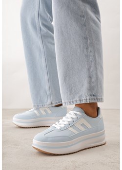 Jasnoniebieskie Sneakersy na Platformie z Geometrycznym Motywem Hippiopis ze sklepu renee.pl w kategorii Buty sportowe damskie - zdjęcie 188826407