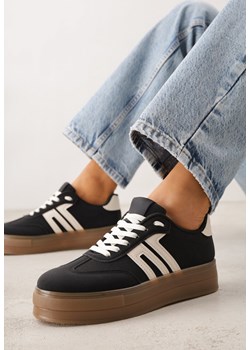 Czarne Sneakersy w Stylu Klasycznych Tenisówek na Grubej Podeszwie Yenoinne ze sklepu renee.pl w kategorii Buty sportowe damskie - zdjęcie 188826506