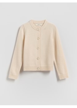 Reserved - Dzianinowy kardigan - kremowy ze sklepu Reserved w kategorii Swetry dziewczęce - zdjęcie 188826886