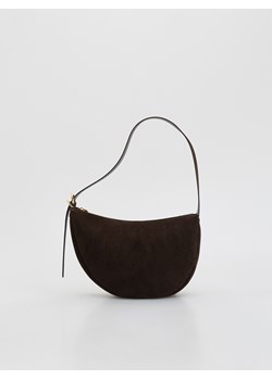 Reserved - Torebka na ramię z imitacji zamszu - ciemnobrązowy ze sklepu Reserved w kategorii Torebki damskie - zdjęcie 188826909