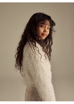 Reserved - Bolerko z imitacji futra - złamana biel ze sklepu Reserved w kategorii Kurtki dziewczęce - zdjęcie 188826917