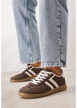 Brązowe Sneakersy w Stylu Kultowych Tenisówek Genenor ze sklepu born2be.pl w kategorii Buty sportowe damskie - zdjęcie 188827148
