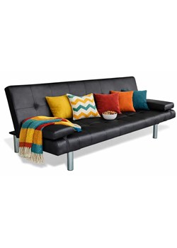 Czarna kanapa rozkładana z ekoskóry D4-R63 ze sklepu Edinos.pl w kategorii Sofy i kanapy - zdjęcie 188827458