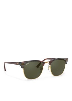 Okulary przeciwsłoneczne Ray-Ban Clubmaster 0RB3016 W0366 Brązowy ze sklepu eobuwie.pl w kategorii Okulary przeciwsłoneczne damskie - zdjęcie 188829229