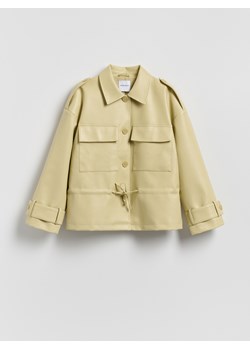 Reserved - Kurtka z imitacji skóry - jasnożółty ze sklepu Reserved w kategorii Kurtki damskie - zdjęcie 188830886