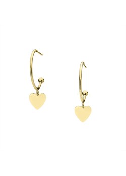 Kolczyki koła z serduszkami złote ze stali szlachetnej ze sklepu manoki.pl w kategorii Kolczyki - zdjęcie 188831265