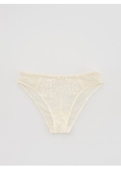 Reserved - Majtki typu figi z koronką - złamana biel ze sklepu Reserved w kategorii Majtki damskie - zdjęcie 188831877