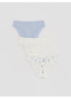 Reserved - Majtki figi 3 pack - jasnoniebieski ze sklepu Reserved w kategorii Majtki damskie - zdjęcie 188831878