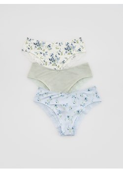 Reserved - Majtki z koronką 3 pack - wielobarwny ze sklepu Reserved w kategorii Majtki damskie - zdjęcie 188831888