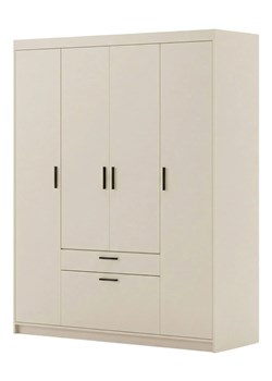 Czterodrzwiowa szafa z szufladami piaskowy beż - Parioni 10X ze sklepu Edinos.pl w kategorii Szafy - zdjęcie 188834038