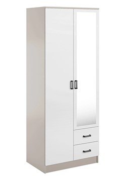 Szafa uchylna z szufladami i lustrem kaszmir + biały - Larimox ze sklepu Edinos.pl w kategorii Szafy - zdjęcie 188834046