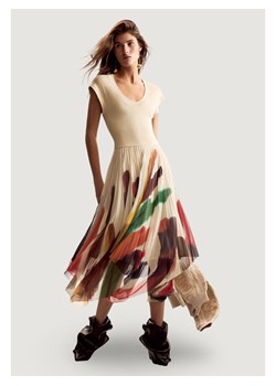 Desigual Sukienka codzienna Brushes Lacroix 26SWVK39 Beżowy Regular Fit ze sklepu MODIVO w kategorii Sukienki - zdjęcie 188835739