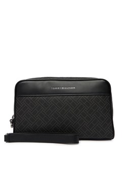 Tommy Hilfiger Kosmetyczka Th Flag Monogram Pouch AM0AM14146 Czarny ze sklepu MODIVO w kategorii Kosmetyczki - zdjęcie 188835785