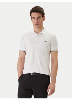 BOSS Polo Chip Hexa 50554561 Biały Regular Fit ze sklepu MODIVO w kategorii T-shirty męskie - zdjęcie 188835805