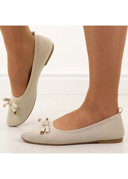 Beżowe baleriny damskie Evento 9048 ze sklepu suzana.pl w kategorii Balerinki - zdjęcie 188836927