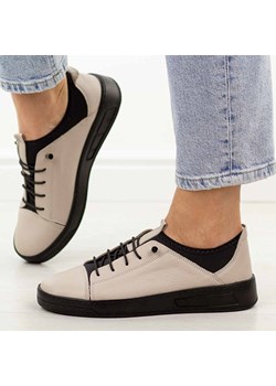 Szare skórzane półbuty damskie T.Sokolski w26-151 ze sklepu suzana.pl w kategorii Półbuty damskie - zdjęcie 188836945