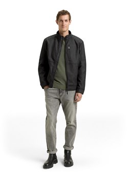 Tom Tailor Męska kurtka z imitacji skóry Mężczyźni czarny jednolity ze sklepu vangraaf w kategorii Kurtki męskie - zdjęcie 188837028