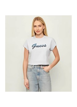 GUESS T-shirt SCRIPT | Cropped Fit ze sklepu Gomez Fashion Store w kategorii Bluzki damskie - zdjęcie 188837169