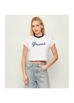 GUESS T-shirt SCRIPT | Cropped Fit ze sklepu Gomez Fashion Store w kategorii Bluzki damskie - zdjęcie 188837259