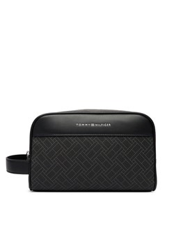 Kosmetyczka Tommy Hilfiger Th Flag Monogram Washbag AM0AM14298 Czarny ze sklepu eobuwie.pl w kategorii Kosmetyczki - zdjęcie 188838109