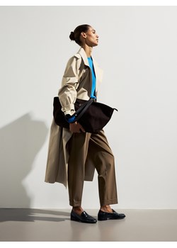 Reserved - Torebka shopper z imitacji zamszu - ciemnobrązowy ze sklepu Reserved w kategorii Torebki damskie - zdjęcie 188841375