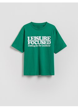 Reserved - T-shirt z nadrukiem - zielony ze sklepu Reserved w kategorii T-shirty chłopięce - zdjęcie 188841467