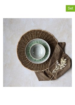 Ogo Living Podkładki stołowe (6 szt.) "Bali" w kolorze jasnobrązowym - Ø 38 cm ze sklepu Limango Polska w kategorii Podkładki na stół - zdjęcie 188842286