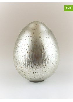 AM Design Figurka dekoracyjna "Egg" w kolorze srebrnym - wys. 20 cm ze sklepu Limango Polska w kategorii Dekoracje - zdjęcie 188843977