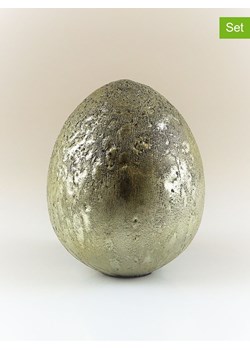 AM Design Figurka dekoracyjna "Egg" w kolorze srebrnym - wys. 10 cm ze sklepu Limango Polska w kategorii Dekoracje - zdjęcie 188843986