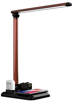 SmartCase Lampa stołowa LED 4w1 w kolorze brązowym ze stacją dokującą ze sklepu Limango Polska w kategorii Oświetlenie - zdjęcie 188844475