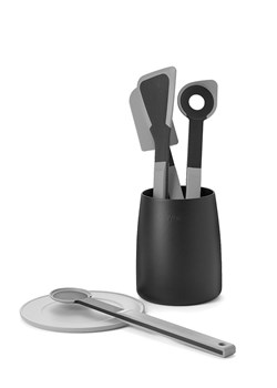 Woll Pojemnik w kolorze czarno-szarym na przybory kuchenne - wys. 15 x Ø 12 cm ze sklepu Limango Polska w kategorii Akcesoria kuchenne - zdjęcie 188845335