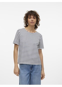 Vero Moda Koszulka "Abby" w kolorze granatowo-kremowym ze sklepu Limango Polska w kategorii Bluzki damskie - zdjęcie 188849075