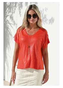 Bleu d'Azur Koszulka "Trish" w kolorze pomarańczowym ze sklepu Limango Polska w kategorii Bluzki damskie - zdjęcie 188849528
