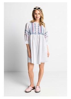 Rich &amp; Royal Lniana sukienka w kolorze biało-różowo-niebieskim ze sklepu Limango Polska w kategorii Sukienki - zdjęcie 188850029