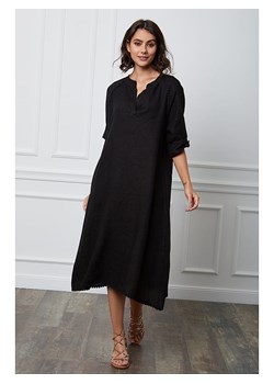 Fleur de Lin Lniana sukienka "Granel" w kolorze czarnym ze sklepu Limango Polska w kategorii Sukienki - zdjęcie 188850087