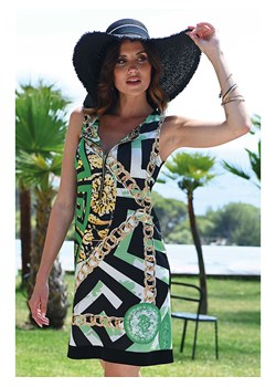 Bleu d'Azur Sukienka "Salvatore" w kolorze zielono-biało-czarnym ze sklepu Limango Polska w kategorii Sukienki - zdjęcie 188850186