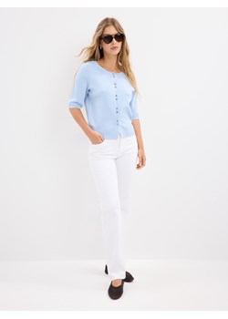 Mohito - Błękitny kardigan z krótkimi rękawami - błękitny ze sklepu Mohito w kategorii Swetry damskie - zdjęcie 188851708