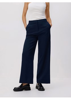 Reserved - Spodnie z szerokimi nogawkami - granatowy ze sklepu Reserved w kategorii Spodnie damskie - zdjęcie 188852065