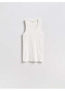 Reserved - Prążkowany top - złamana biel ze sklepu Reserved w kategorii Bluzki damskie - zdjęcie 188852196