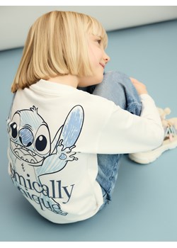 Reserved - Koszulka z nadrukiem na plecach Lilo i Stitch - złamana biel ze sklepu Reserved w kategorii Bluzki dziewczęce - zdjęcie 188852315