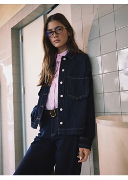 Reserved - Koszula z falbankami - granatowy ze sklepu Reserved w kategorii Bluzki damskie - zdjęcie 188852599