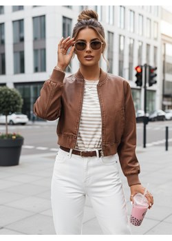 Kurtka damska skórzana bomberka SANTOL kamelowa Dstreet TY4341 ze sklepu DSTREET.PL w kategorii Kurtki damskie - zdjęcie 188853079