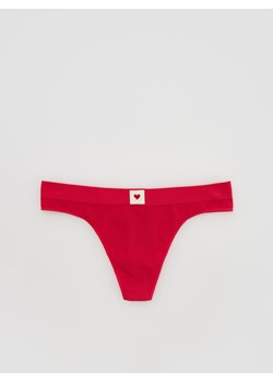 Reserved - Prążkowane majtki stringi - czerwony ze sklepu Reserved w kategorii Majtki damskie - zdjęcie 188854377