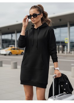 Bluza damska długa z kapturem oversize TIMMY czarna Dstreet EY1931 ze sklepu DSTREET.PL w kategorii Sukienki - zdjęcie 188854495