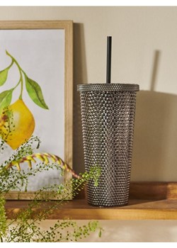 Sinsay - Kubek z pokrywką i słomką - szary ze sklepu Sinsay w kategorii Kubki - zdjęcie 188854885