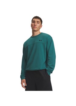Męska bluza dresowa nierozpinana bez kaptura Under Armour UA Rival LW Crew - zielona ze sklepu Sportstylestory.com w kategorii Bluzy męskie - zdjęcie 188855077
