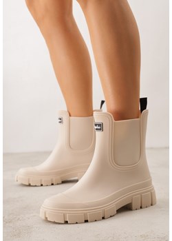 Beżowe Kalosze Typu Sztyblety z Antypoślizgową Podeszwą Volenne ze sklepu renee.pl w kategorii Kalosze damskie - zdjęcie 188856588