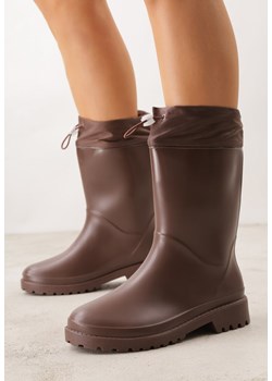 Brązowe Kalosze ze Ściągaczami przy Cholewce Bastotus ze sklepu renee.pl w kategorii Kalosze damskie - zdjęcie 188856687