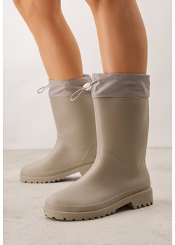 Szare Kalosze ze Ściągaczami przy Cholewce Bastotus ze sklepu renee.pl w kategorii Kalosze damskie - zdjęcie 188856696